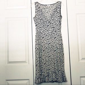 London Times SL Black w/Cream Leaf Pattern Dress